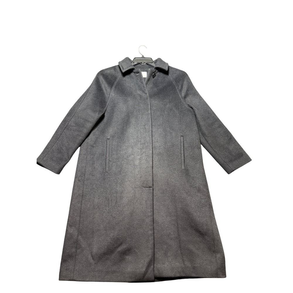 Oak + Fort Wool Blend Overcoat Womens Small Charcoal Grey Excellent Minimalist